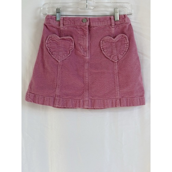 Crewcuts Other - Crewcuts Girls Pink Corduroy Mini  Size 14 Heart Pockets Zip Belt Loops Y2K